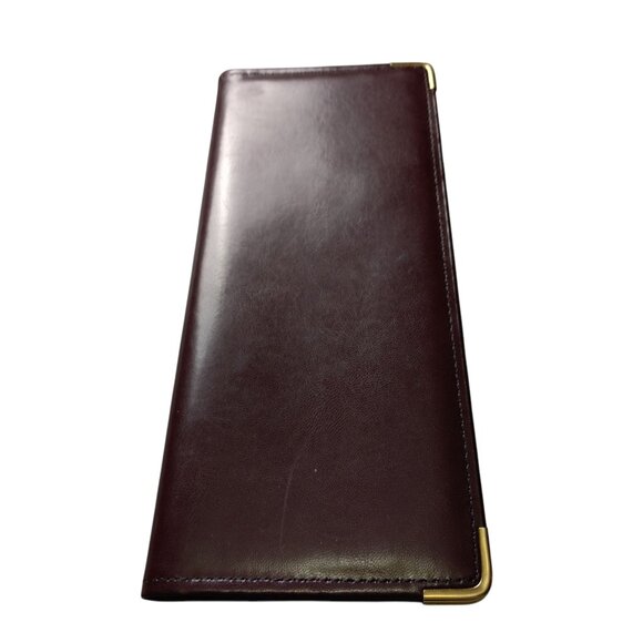 Hazel Business Card Holder Portfolio Brown Leather Vintage USA With Pockets - Picture 1 of 5
